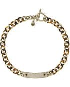 Michael Kors Curb-Chain Plaque Necklace - Lyst