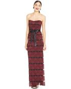 Xscape Strapless Floral-Lace Belted Gown - Lyst