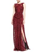 Burberry Prorsum Sleeveless Lace Gown with Thigh-high Vent - Lyst