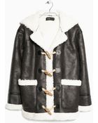 Mango Faux Shearling-Lined Jacket - Lyst