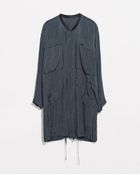 Zara Long Flowy Studio Parka - Lyst