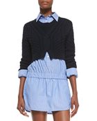 Thakoon Addition Cropped Chunky-Knit Pullover - Lyst