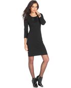 Spense Petite Three-Quarter-Sleeve Embellisehd Sheath Dress - Lyst