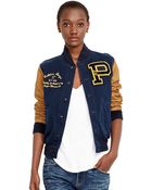 Polo Ralph Lauren Leather-Sleeved Varsity Jacket - Lyst