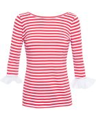 Natasha Zinko Striped Top with Ruffled Cuffs - Lyst