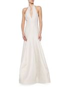 Halston Heritage Sleeveless Deep-V-Neck Flare Skirt Gown - Lyst