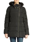 Calvin Klein Asymmetrical Zip Puffer Coat - Lyst