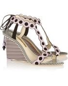 Sophia Webster Yumi Printed Leather Wedge Sandals - Lyst
