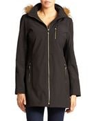 Calvin Klein Hooded Parka Jacket with Faux Fur Trim - Lyst
