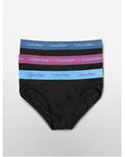 Calvin Klein 3 Pack Cotton Stretch Hip Brief - Lyst