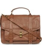 Proenza Schouler Ps1 Large Leather Satchel Saddle - Lyst
