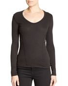 Free People Mesh Back Long Sleeve Tee - Lyst