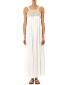 L'Agence Linen and Stretchsatin Maxi Dress - Lyst