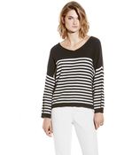 Vince Camuto Striped V-Neck Sweater - Lyst
