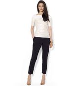 Lauren by Ralph Lauren Petite Striped Cotton Top - Lyst