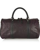 Clare V. Large Croc-Effect Leather Duffle Bag - Lyst