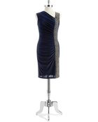 Betsy & Adam Rhinstone Shift Dress - Lyst