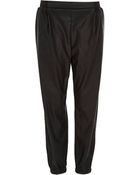 River Island Black Loose Leather-Look Joggers - Lyst