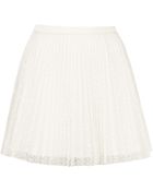 Topshop Ivory Lace Pleat Mini Skirt - Lyst