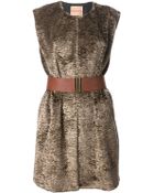 Erika Cavallini Semi Couture Long Belted Gilet - Lyst