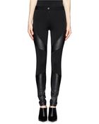 Givenchy Leather Panel Milano Knit Skinny Pants - Lyst