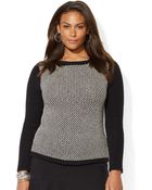 Lauren by Ralph Lauren Plus Birdseye Boatneck Sweater - Lyst