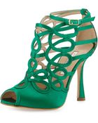Oscar de la Renta Napo Satin Swirl Cage Sandal - Lyst