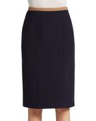 Burberry Prorsum Contrast-Waist Wool Pencil Skirt - Lyst