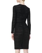 L'Agence Fitted Sheer-Stripe Dress - Lyst