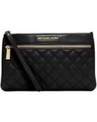 Michael Kors Selma Quilted Leather Clutch - Lyst
