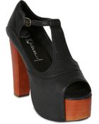 Jeffrey Campbell 120Mm Foxy Leather T-Strap Sandals - Lyst