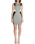 Mason by Michelle Mason Leather-Trimmed Colorblocked Knit Sheath - Lyst