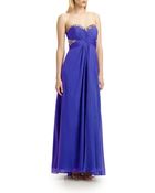 Aidan Mattox Sequined Strapless Gown - Lyst