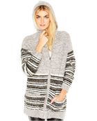 Sanctuary Long-Sleeve Intarsia-Knit Hooded Sweater - Lyst