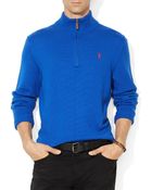Ralph Lauren Half-Zip Mockneck Sweater - Lyst