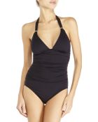 Ivanka Trump Halter Shirred One-Piece Swimsuit - Lyst