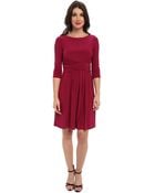 Eliza J 34 Sleeve Fit and Flare W Rouched Waist - Lyst