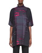 Caroline Rose Printed Jersey Turtleneck Caftan - Lyst