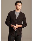 Banana Republic Heritage Marled Brown Cardigan - Lyst