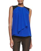 Etro Sleeveless Draped Jabot Top - Lyst