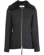 Marni Beaver Fur Collar Jacket - Lyst