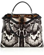 Fendi Peekaboo Calf Hair Satchel - Lyst