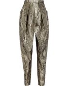 Balmain Metallic Jacquard Tapered Pants - Lyst