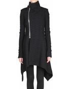 Rick Owens Oblique Wool Biker Coat - Lyst