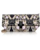 Kara Ross Mira Multicolor Python Clutch - Lyst