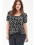 Forever 21 Polka Dot Print Blouse - Lyst