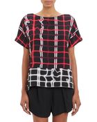 Kenzo Plaid Short-Sleeve Top - Lyst