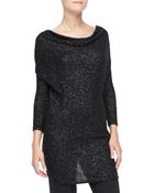 Donna Karan New York Sequined Cashmere Drape-Front Tunic - Lyst