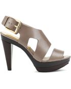 Michael Kors Carla Leather Platform Sandal - Lyst