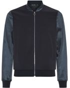 Paul Smith Satin Sleeve Bomber Jacket - Lyst